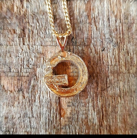 Authentic Vintage Givenchy Gold Logo Necklace - Picture 2 of 6